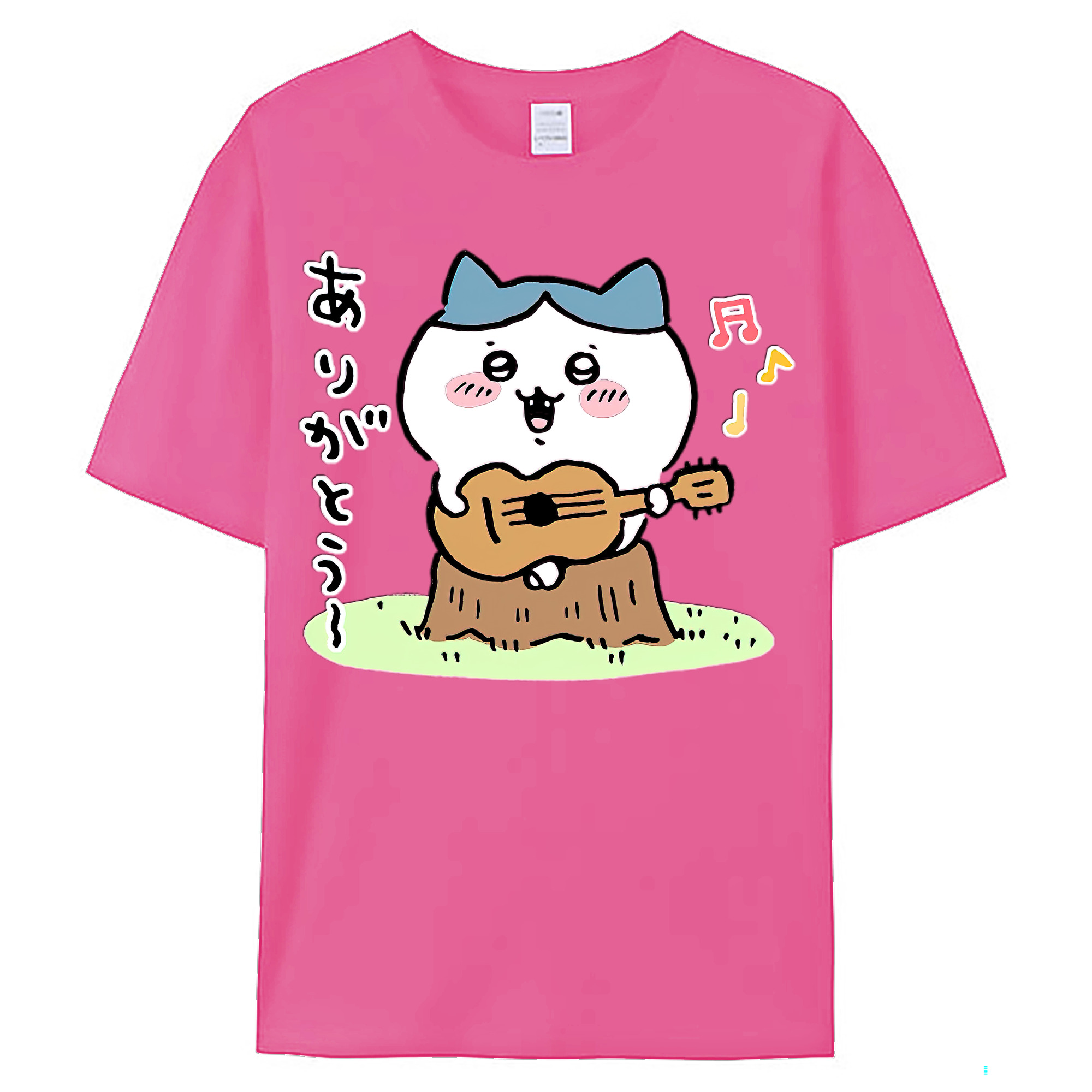 （画像用） ちいかわ ハチワレ Chii-kawa hachiware レディースカジュアルプリントTシャツ（綿100％）